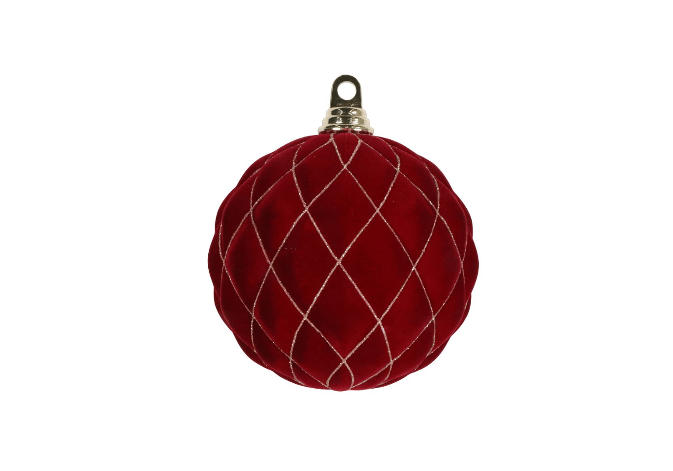 Esfera Terciopelo Vino con Líneas en Rombos