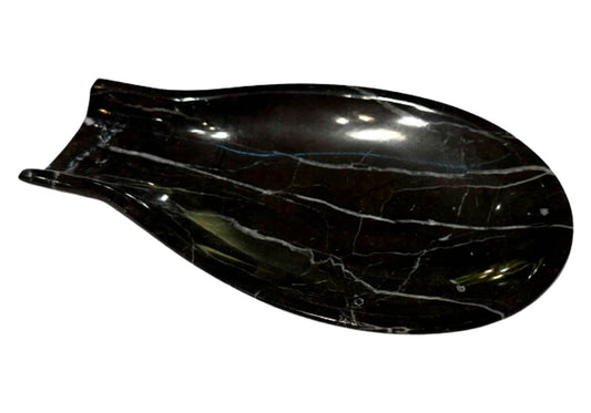 Portacuchara de Mármol Negro Chico