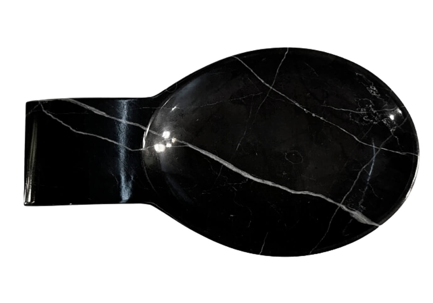 Portacuchara de Mármol Negro Grande