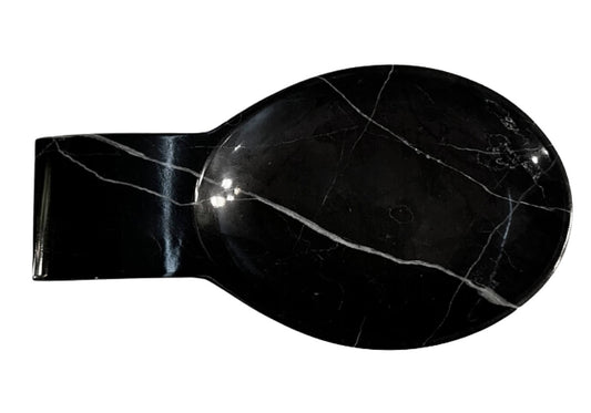 Portacuchara de Mármol Negro Grande