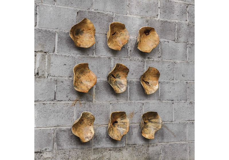 Escultura de Pared Madera de Tamarindo - Set de Tres