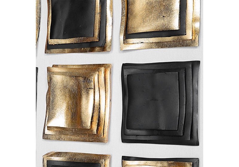 Cuadro Caja Cuadros Arcilla Oro y Negro 81 cm