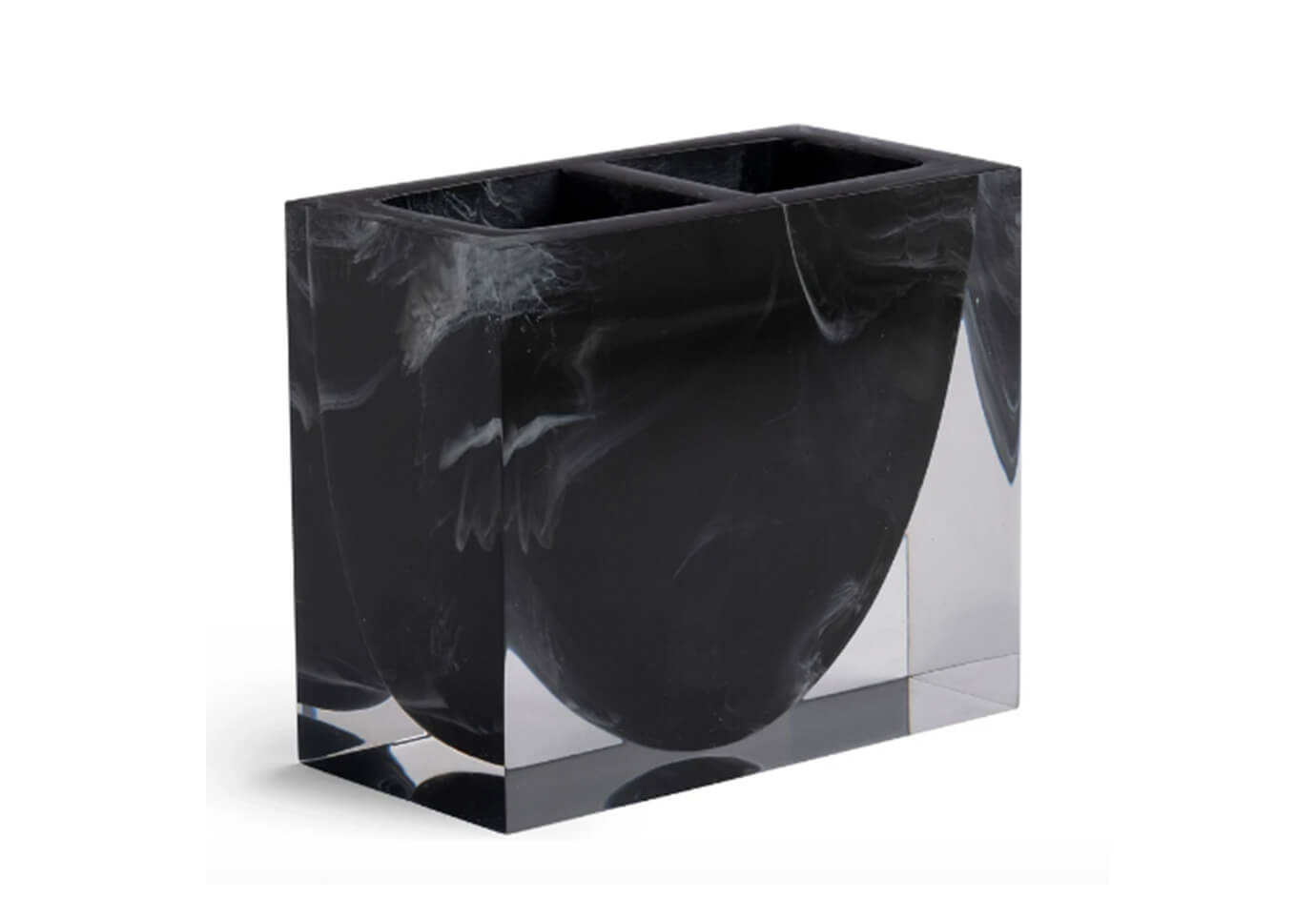 Portacepillos Resina Marmoleado Negro