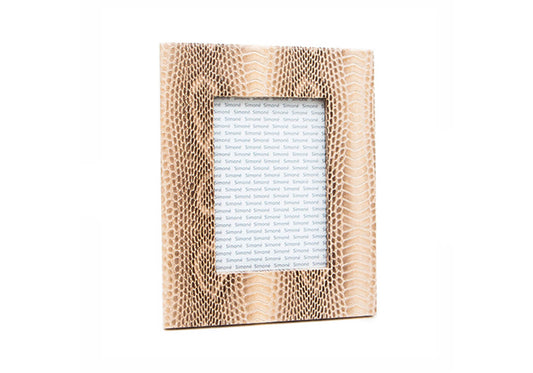 Portarretrato De Vinipiel Beige Tipo Víbora - Simone