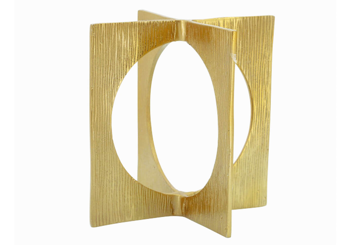 Escultura Cuadros Huecos Enlazados de Metal Dorado