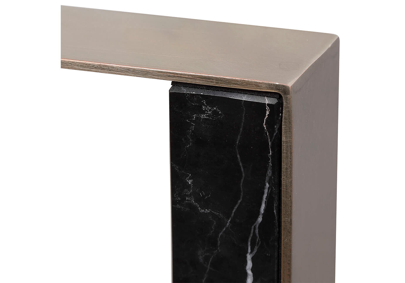 Escultura Sujetalibros Marco Metal con Detalle  de Mármol y Base Cristal - Set de Dos