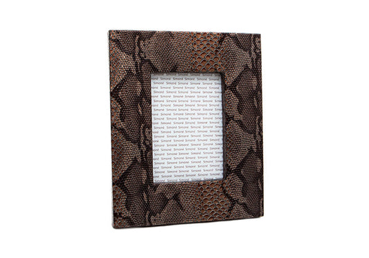 Portarretrato De Vinipiel Café Tipo Víbora - Simone