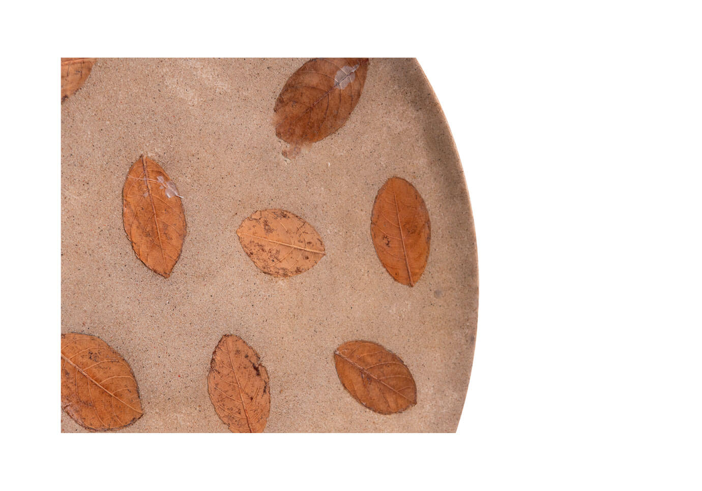 Plato Artesanal Incrustación de Hojas