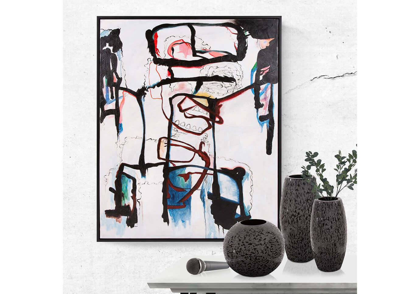 Florero Globo de Aluminio Negro Cincelado