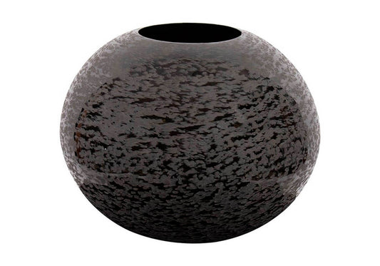Florero Globo de Aluminio Negro Cincelado