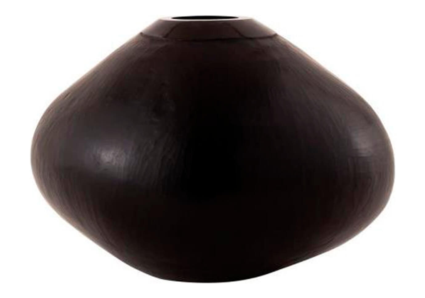 Florero de Vidrio Negro Texturizado Chico