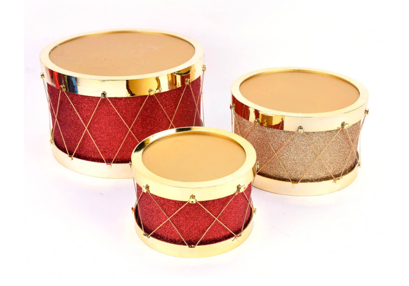 Tambor Glitter Rojo - 17, 21 y 27 cm
