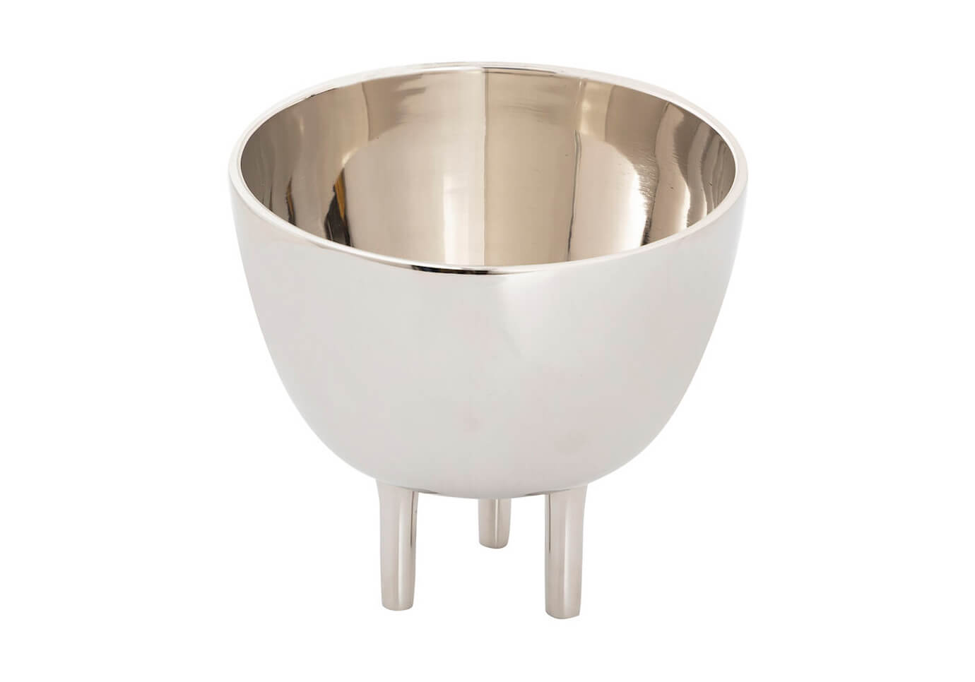 Bowl de Metal Plateado Pulido con Patitas