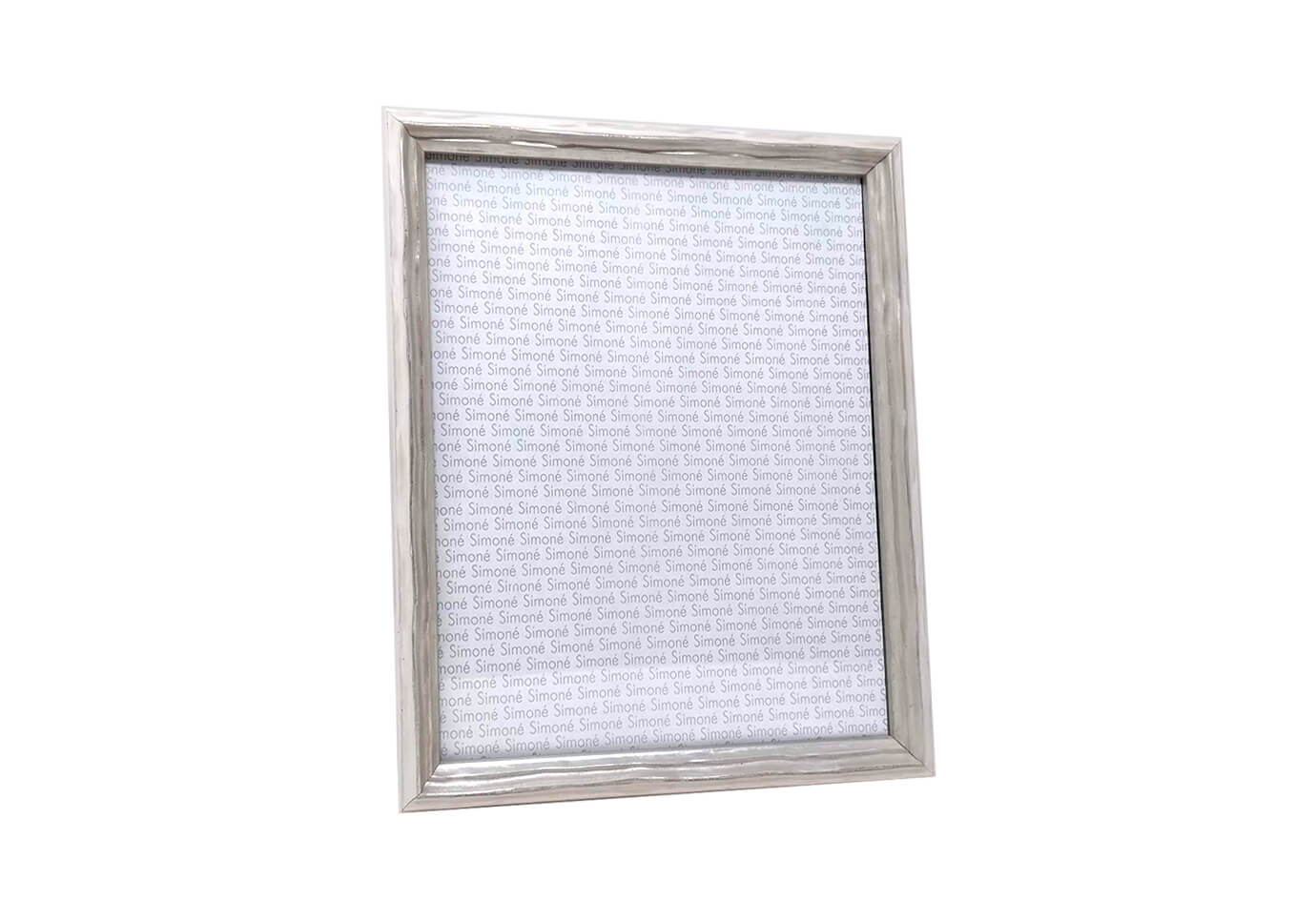 Portarretrato Madera Italiana Lineas Curvas Filo Blanco