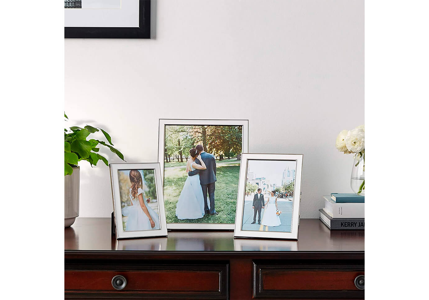 Portarretrato Metálico Blanco en Plata