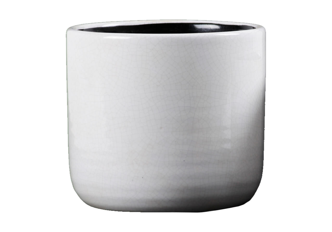 Maceta Cerámica Blanca Craquelada