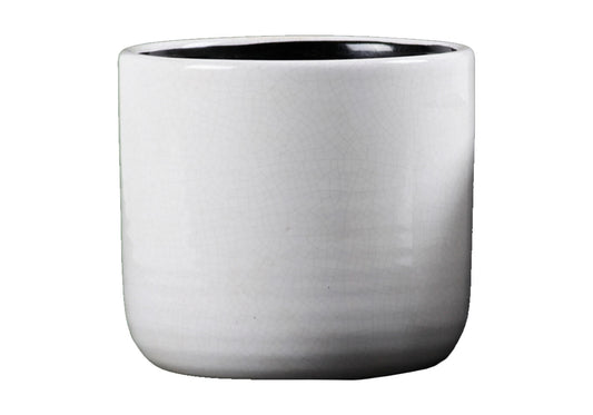 Maceta Cerámica Blanca Craquelada