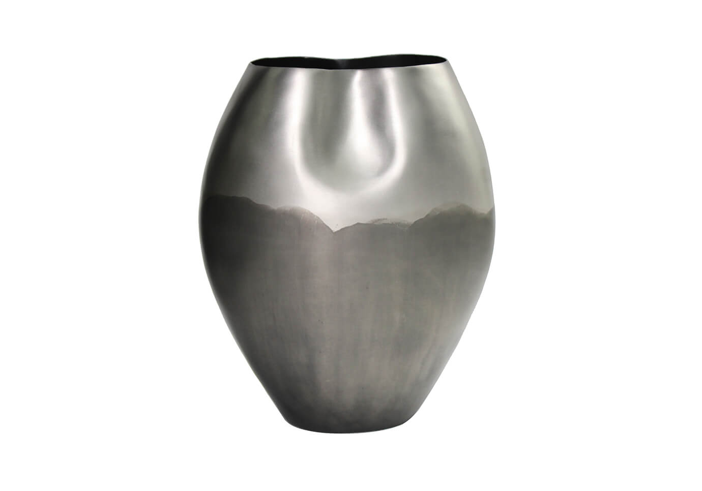 Florero de Aluminio Ovalado Plateado Alto