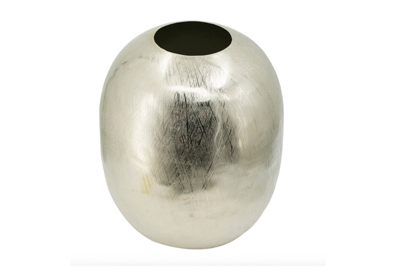 Florero Aluminio Plateado Sin Cuello