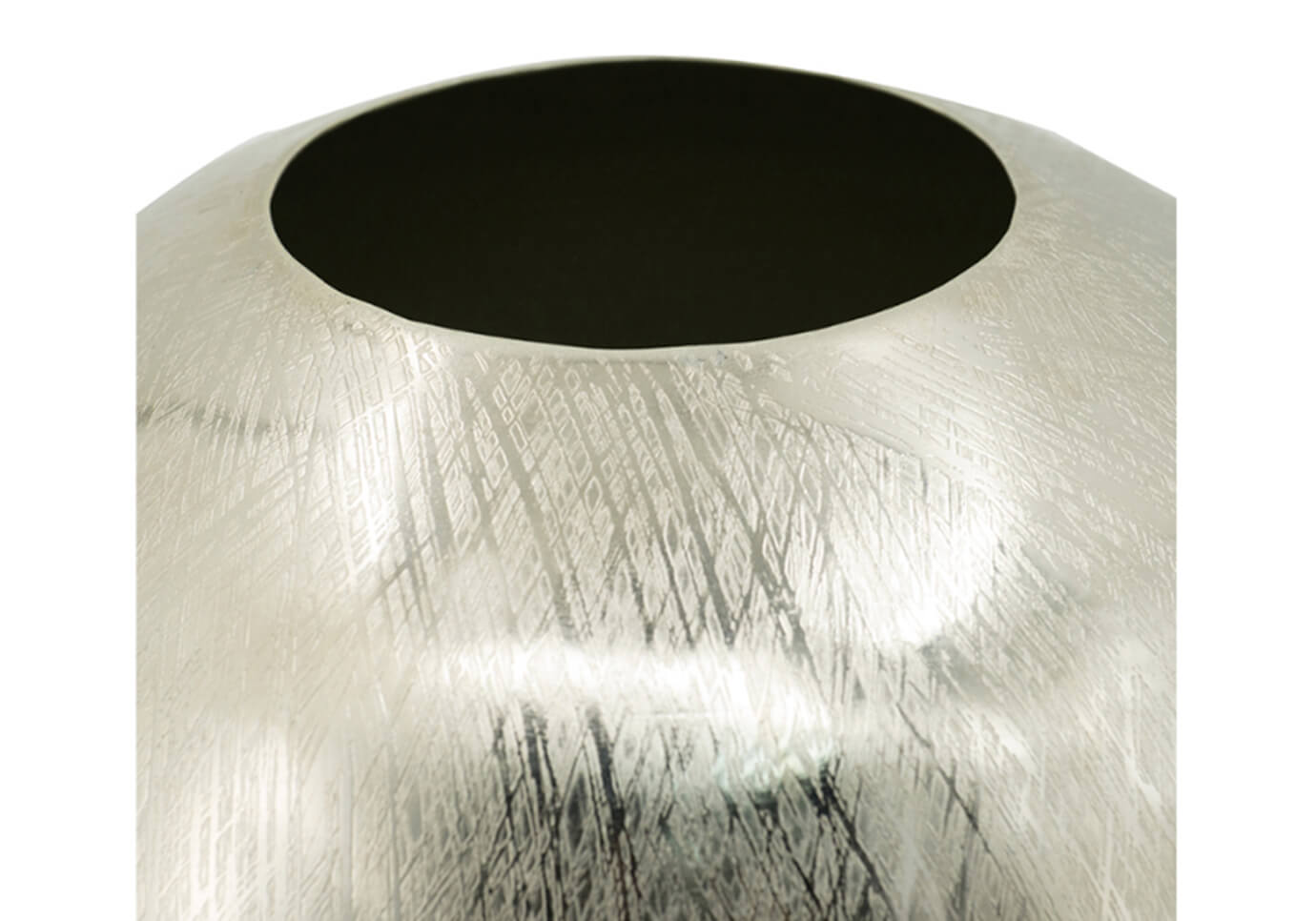 Florero Aluminio Plateado Sin Cuello