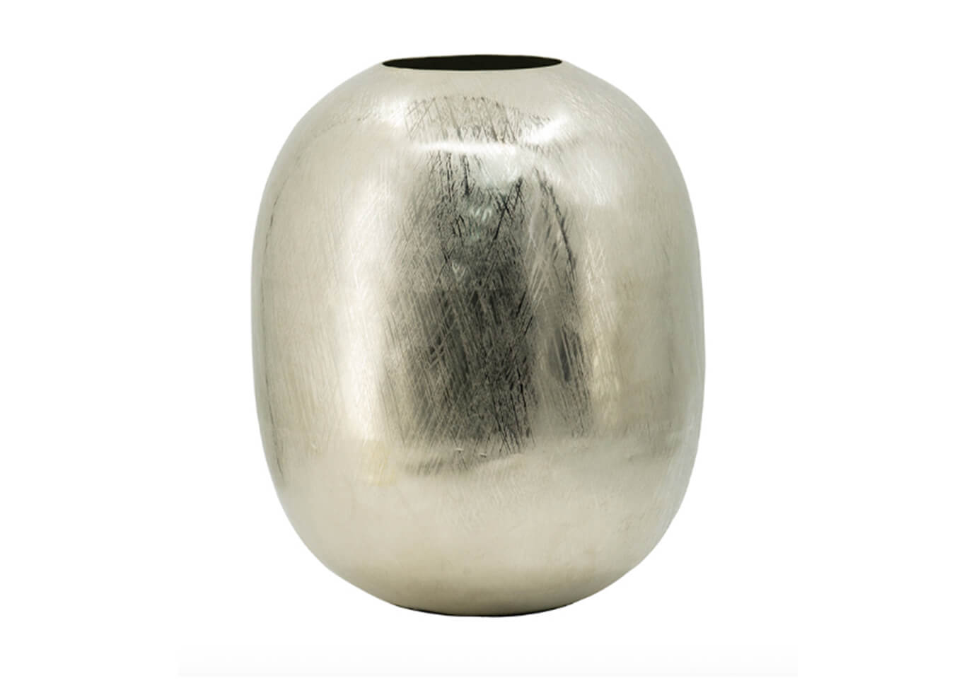 Florero Aluminio Plateado Sin Cuello