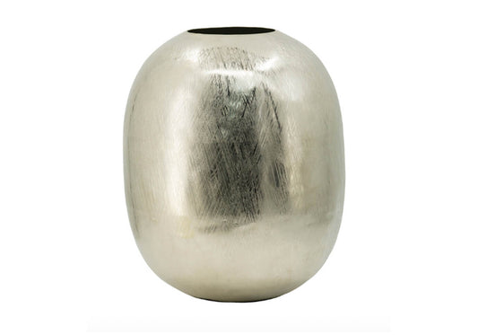 Florero Aluminio Plateado Sin Cuello