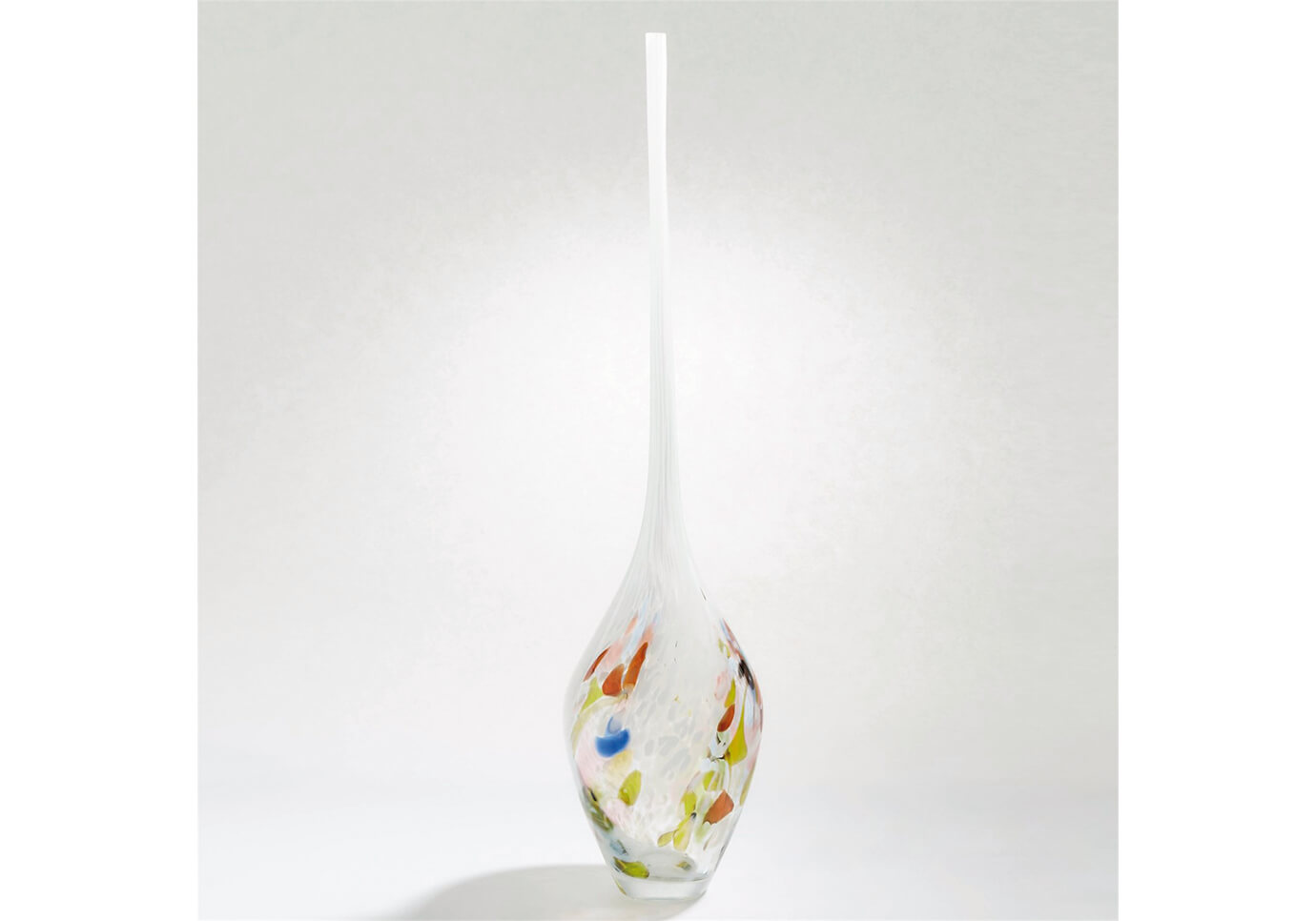 Florero de Vidrio Tallo Largo Manchas Multicolor