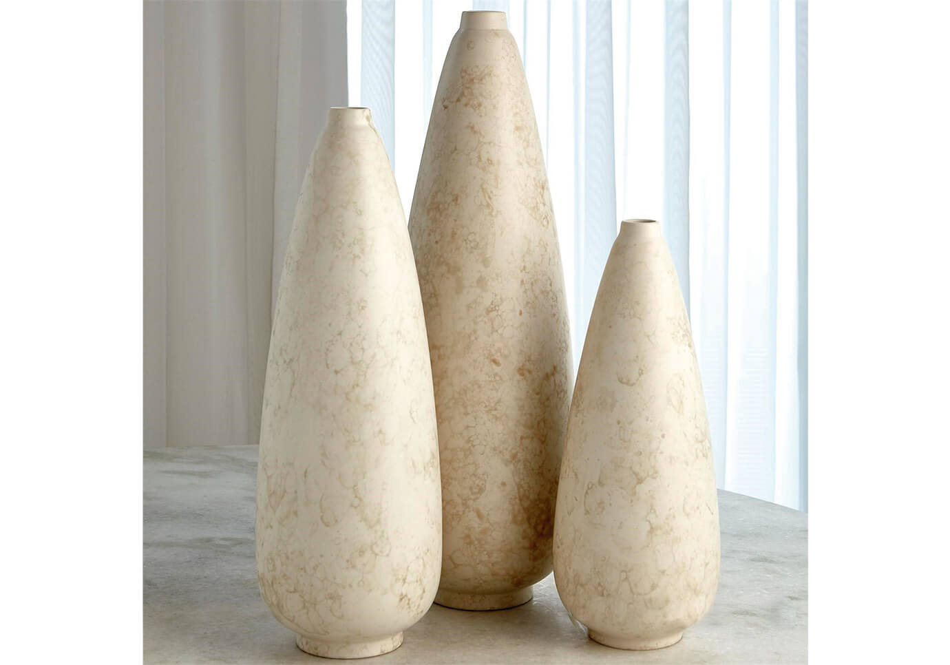 Florero de Vidrio Pera Marfil