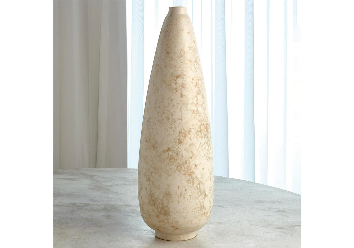 Florero de Vidrio Pera Marfil