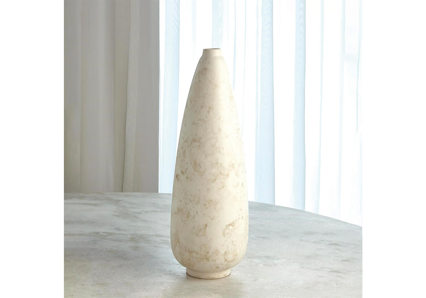 Florero de Vidrio Pera Marfil