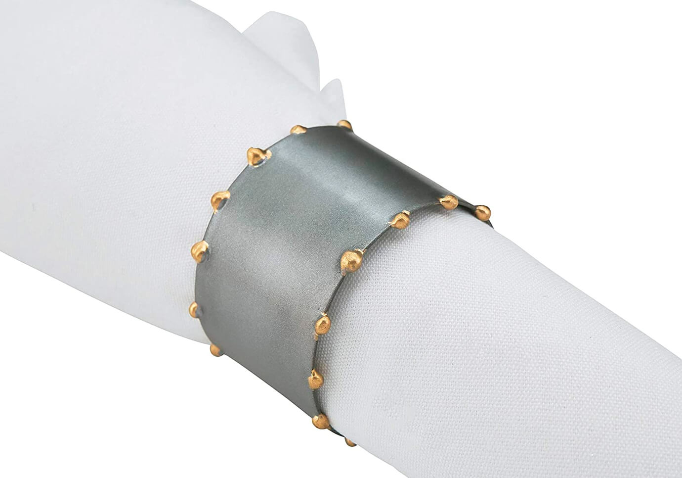 Anillo de Servilleta Hierro Lunares Dorados