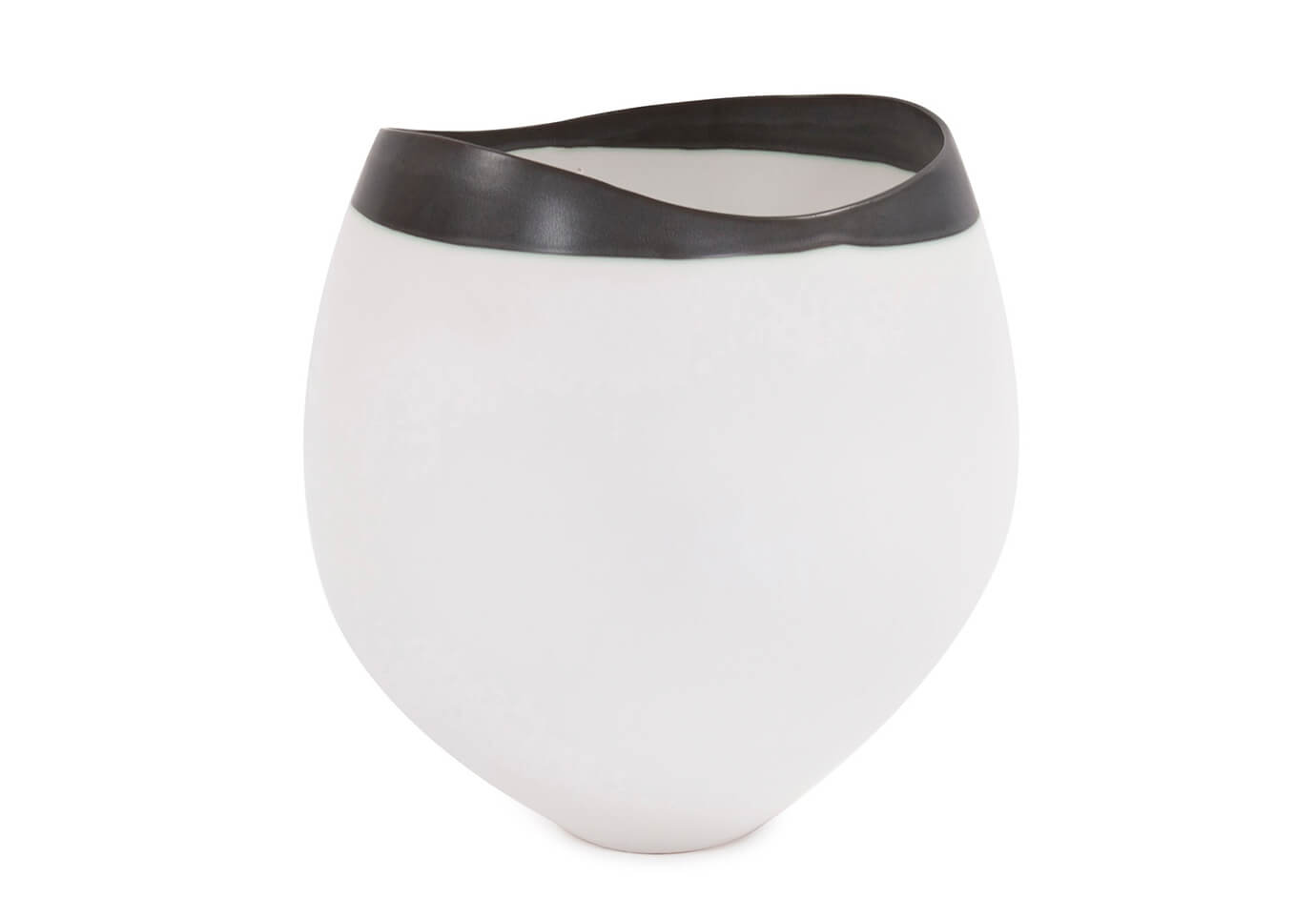 Florero Cerámica Blanca Eclipse