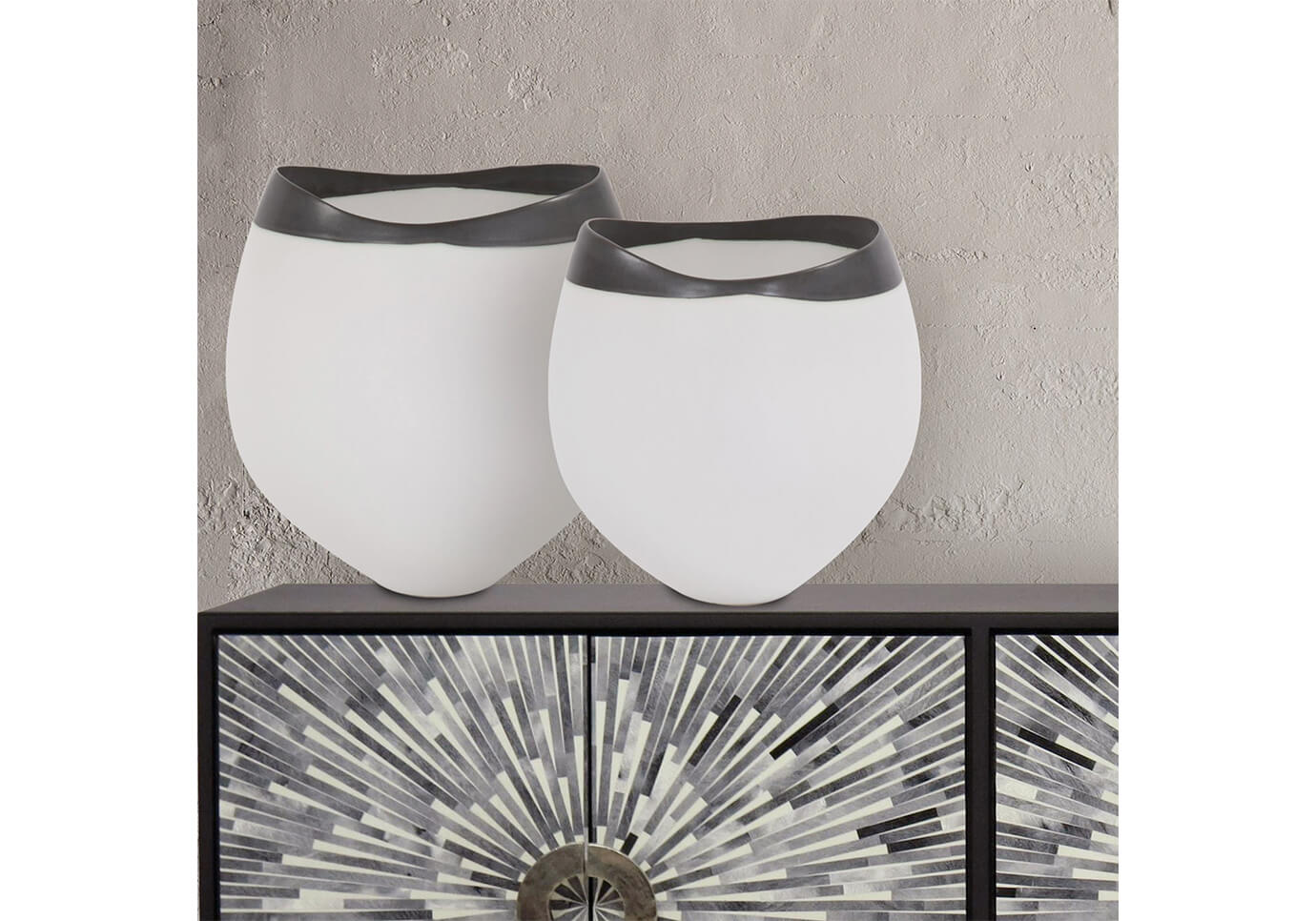 Florero Cerámica Blanca Eclipse