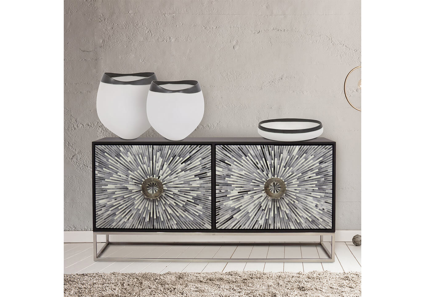 Florero Cerámica Blanca Eclipse