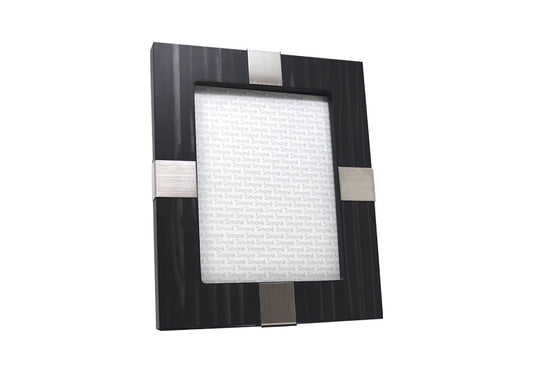 Portarretrato de Madera Gris Claro/Obscuro con Acero Plateado - Simone