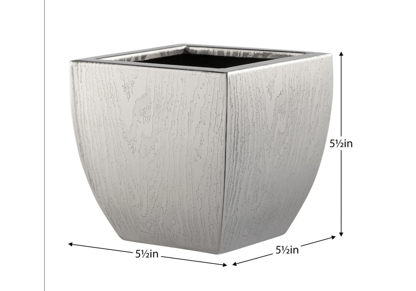 Maceta Cuadrada de Acero Vetas de Madera