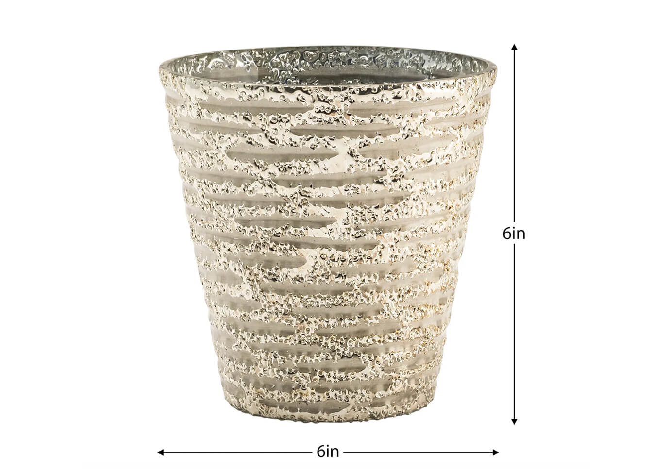 Florero / Portavela de Vidrio Cónico Texturizado