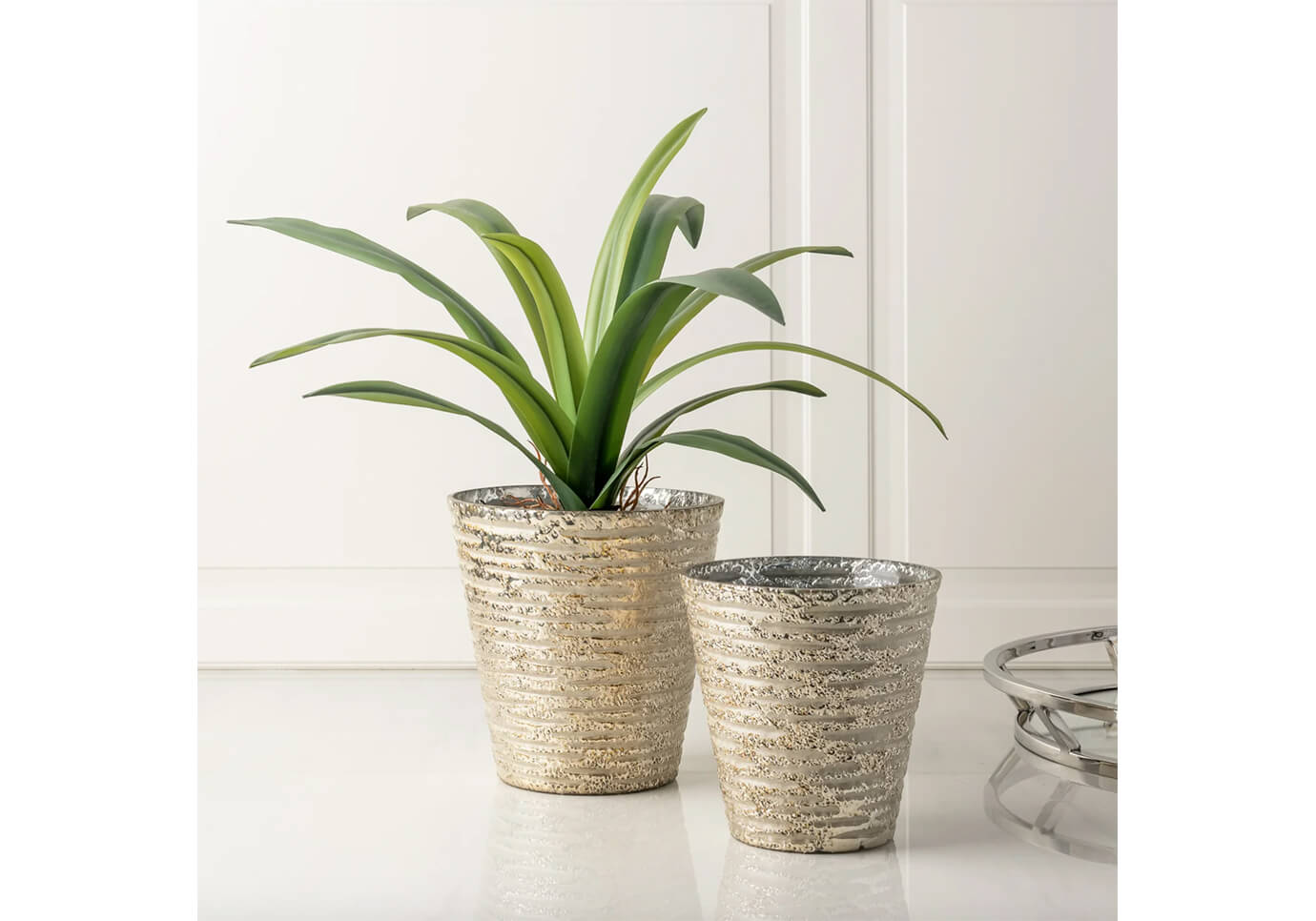 Florero / Portavela de Vidrio Cónico Texturizado