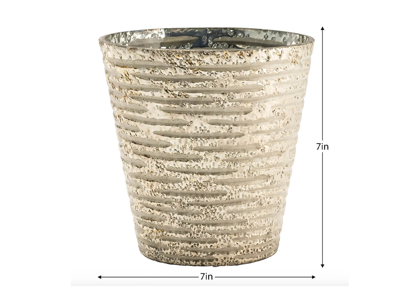 Florero / Portavela de Vidrio Cónico Texturizado