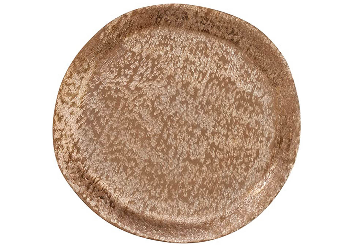 Plato Base Redondo de Metal Cepillado Dorado 33 cm