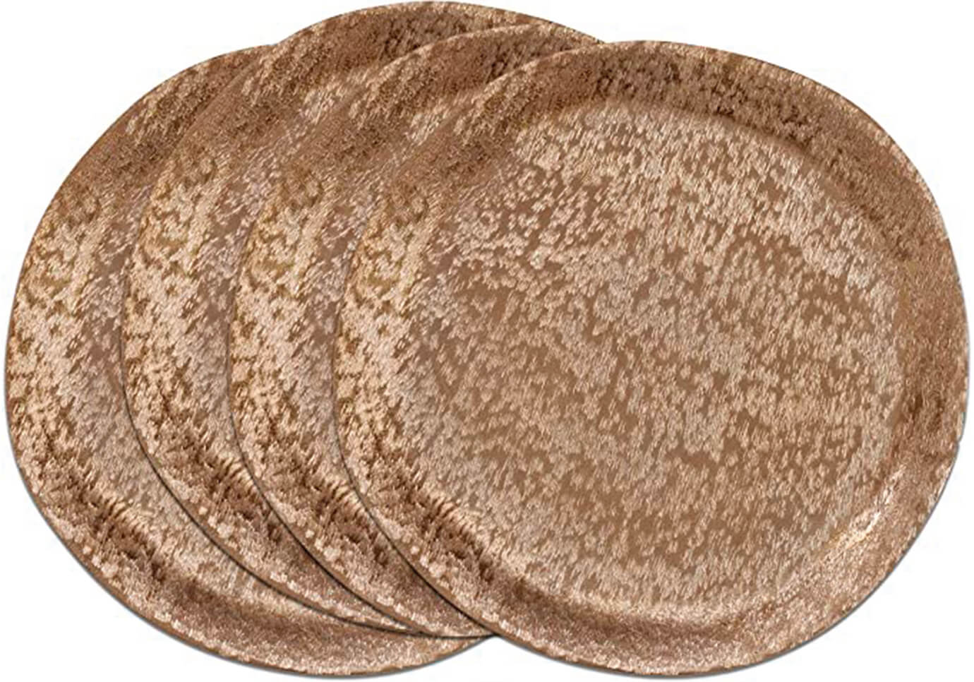 Plato Base Redondo de Metal Cepillado Dorado 33 cm