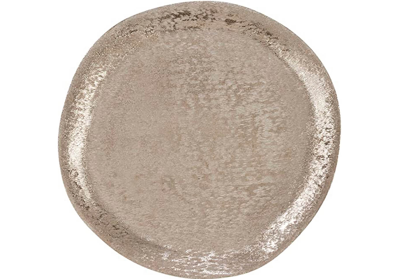 Plato Base Redondo de Metal Cepillado Plateado 33 cm