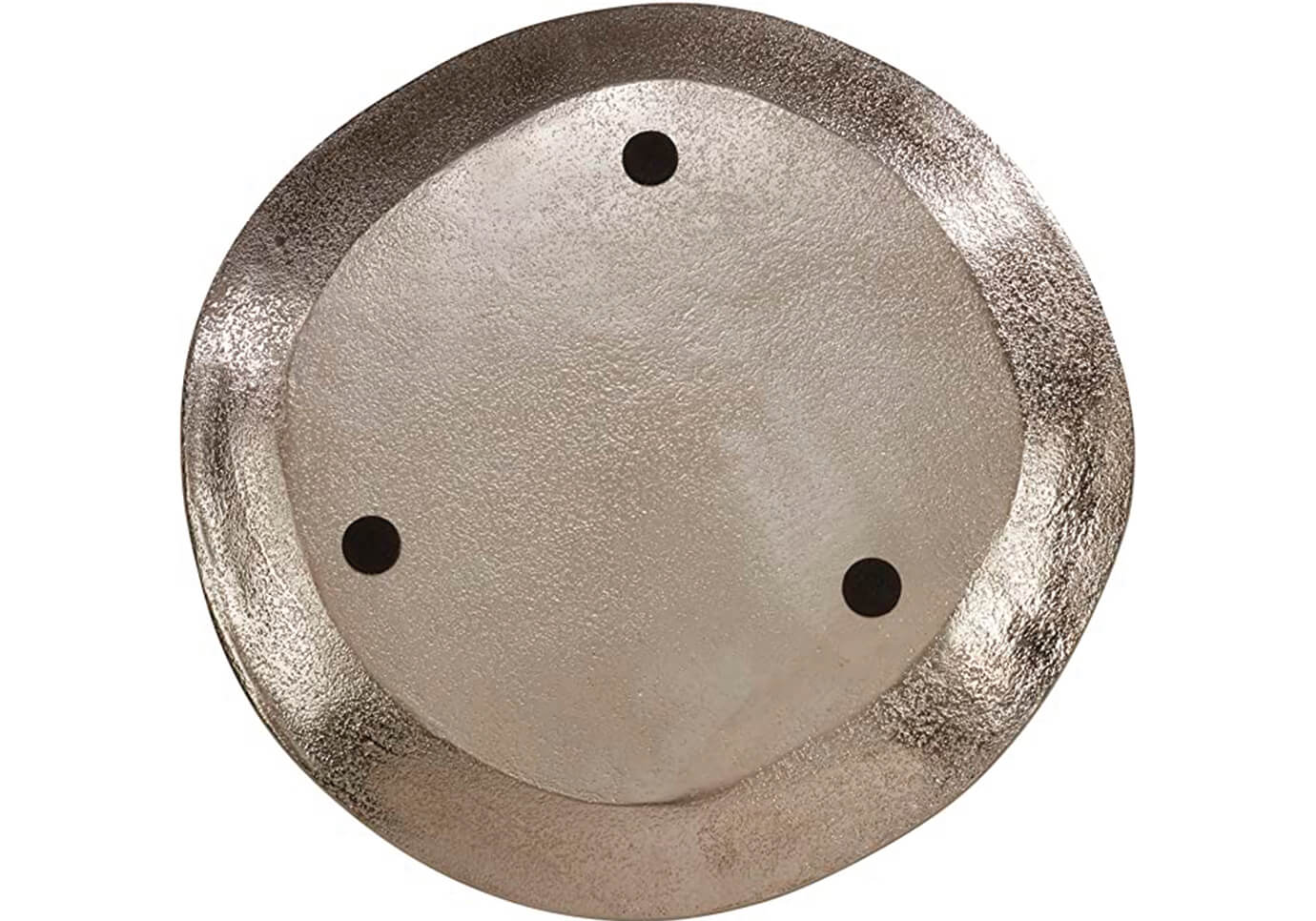 Plato Base Redondo de Metal Cepillado Plateado 33 cm