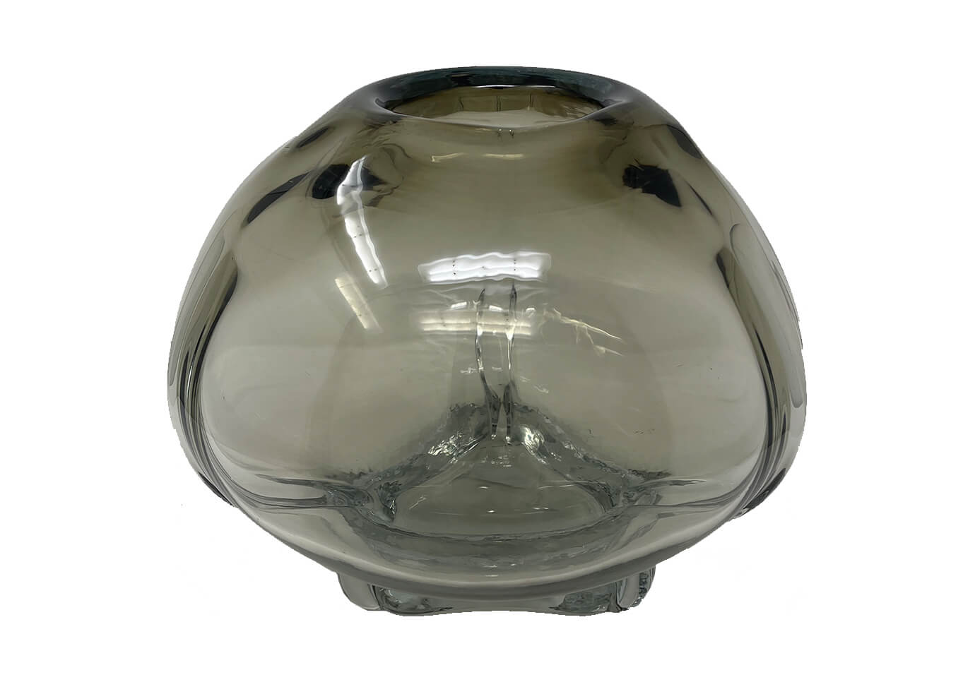 Florero Cristal Bombacho Humo