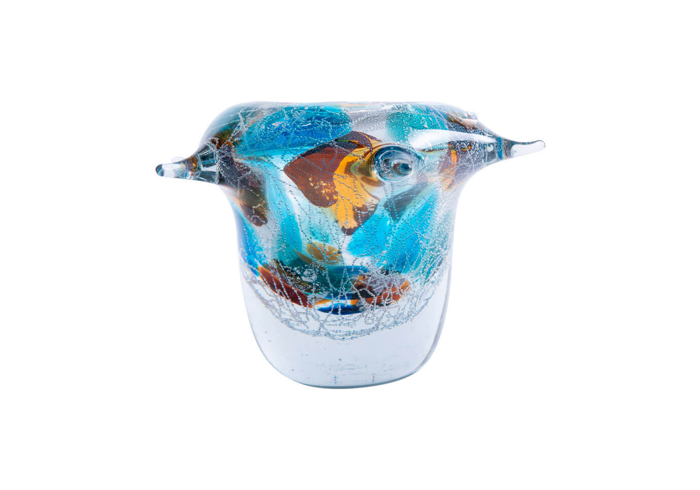 Bowl de Cristal Picos Turquesa y Ámbar