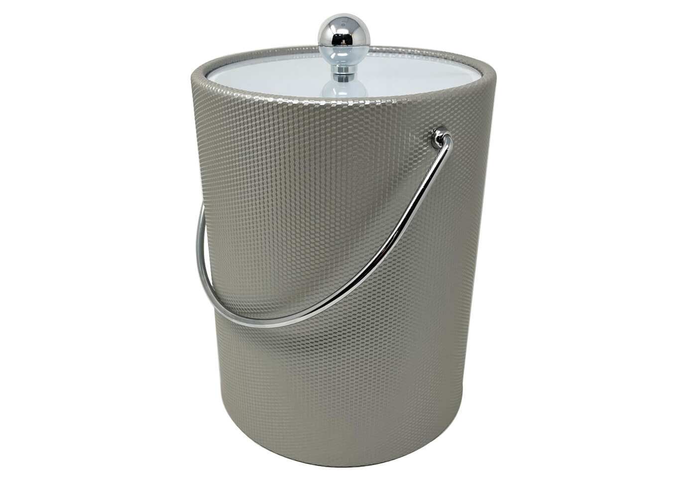 Hielera Vinil Textura Platino Tapa Acrílico