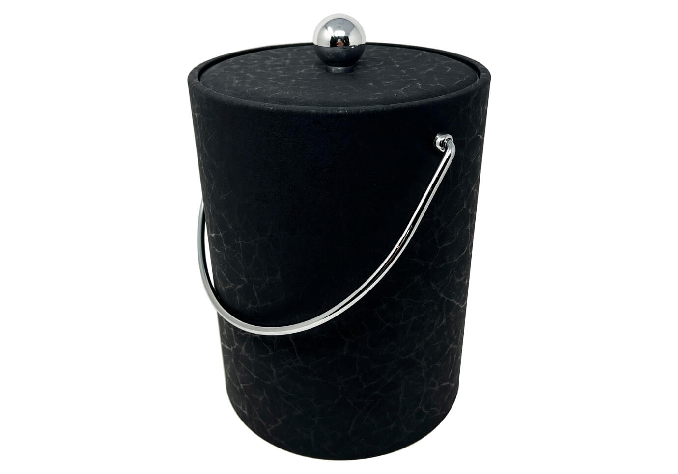 Hielera Vinipiel Negro Craquelado Tapa Tapizada