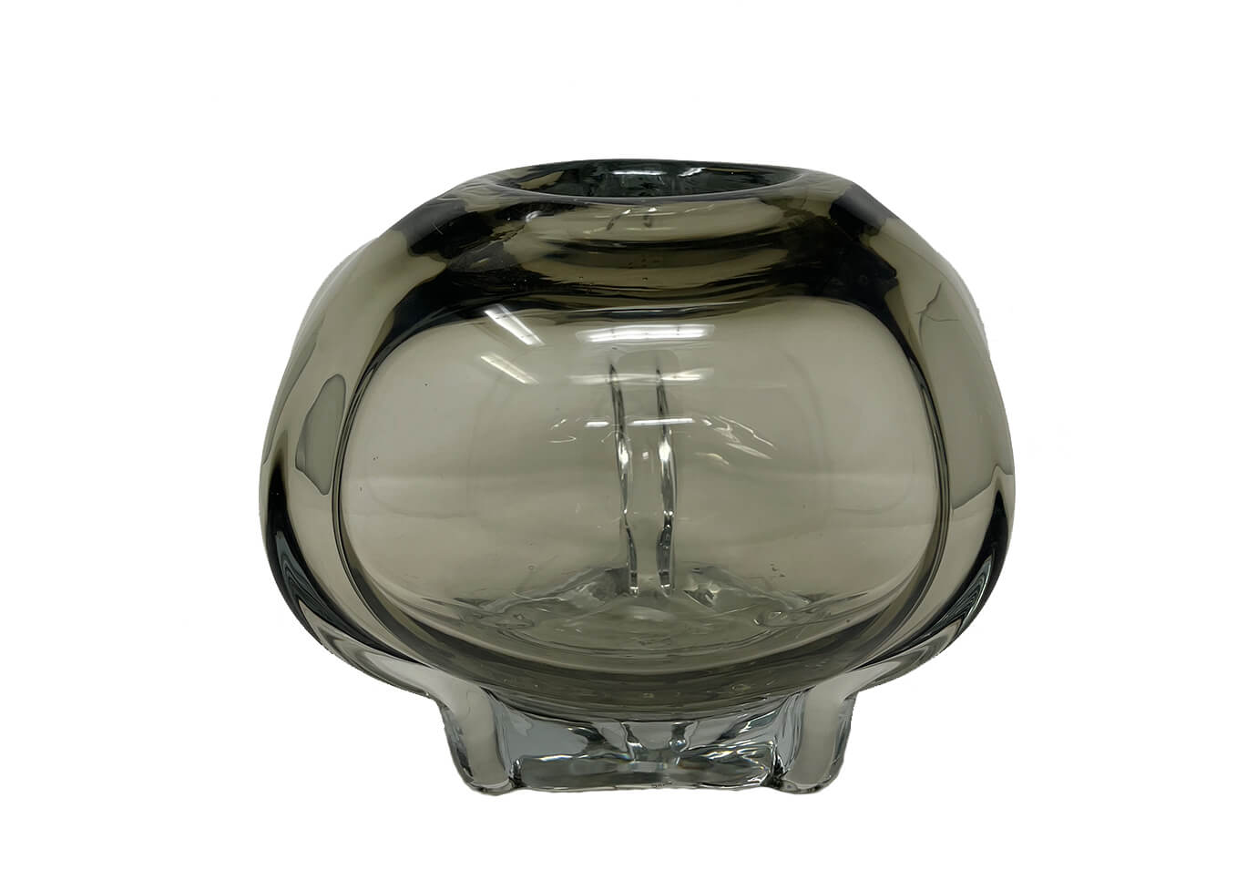 Florero Cristal Bombacho Humo