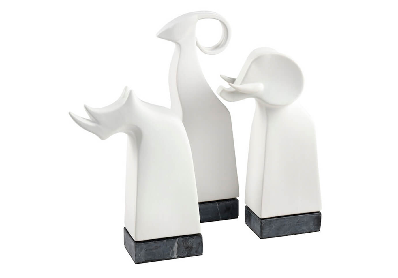 Escultura Carnero de Cerámica Blanca