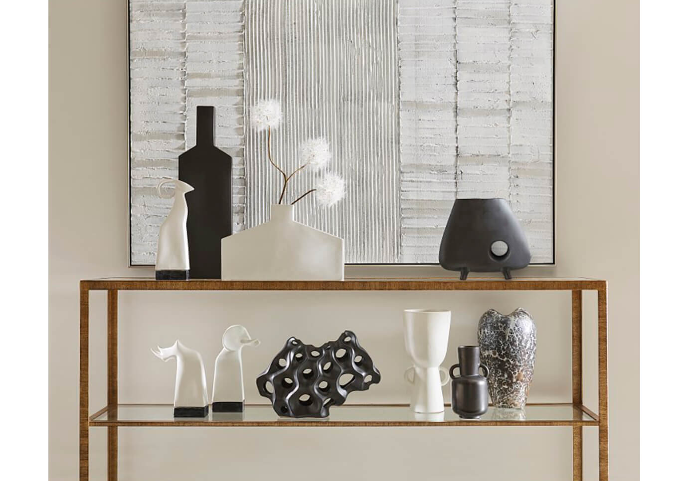 Escultura Carnero de Cerámica Blanca